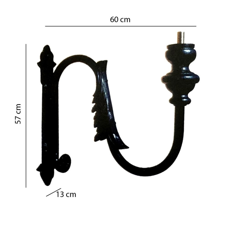 Soporte para Farola Clasica Hierro Forjado 60cm