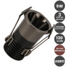 Empotrable LED 6W Negro Bridgelux  40° UGR11 130Lm/W. 3 años garantia
