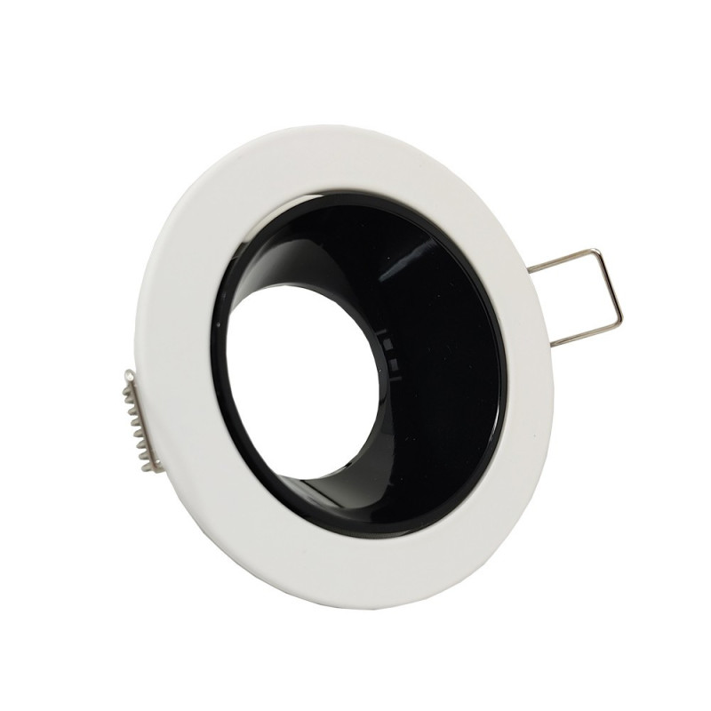 Aro Redondo Orientable Blanco y negro para  GU10 MR16  Ø85mm Aluminio