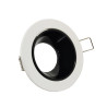 Aro Redondo Orientable Blanco y negro para  GU10 MR16  Ø85mm Aluminio