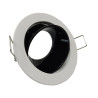 Aro Redondo Orientable Blanco y negro para  GU10 MR16  Ø85mm Aluminio