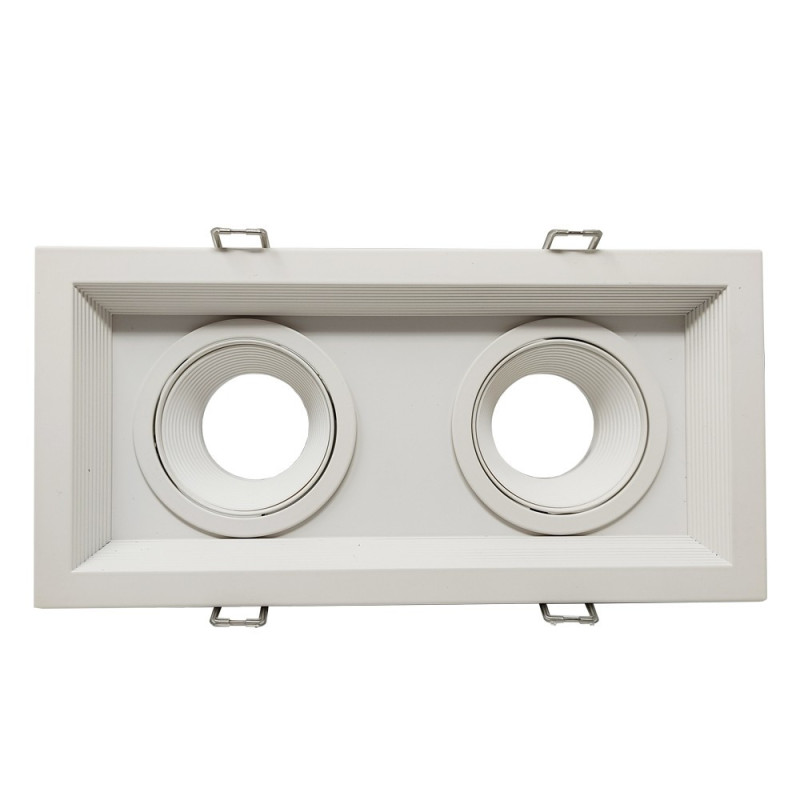 Marco BLANCO doble orientable para dos dicroicas LED GU10-MR16