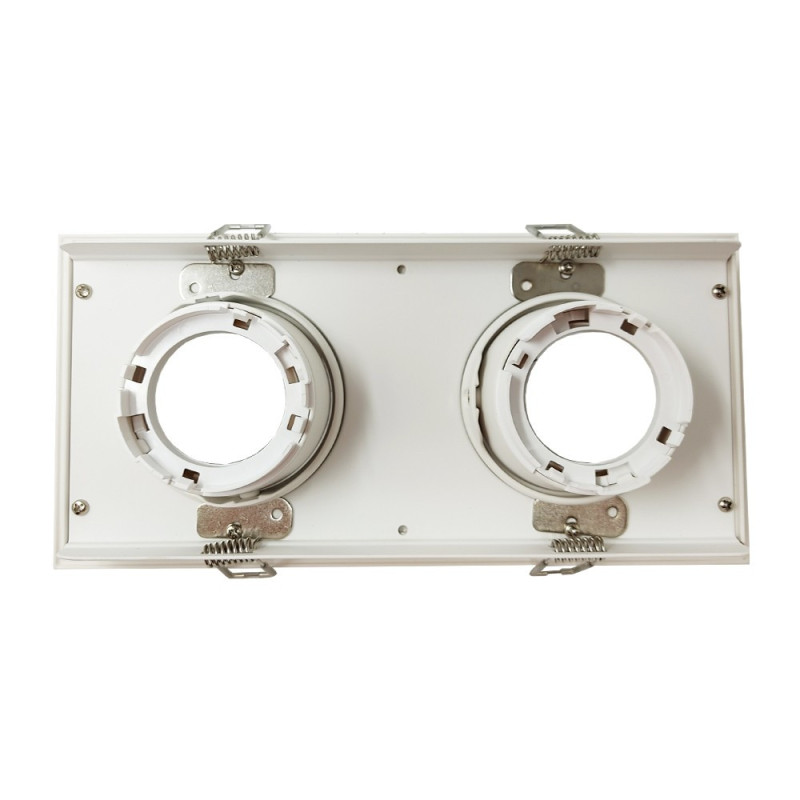 Marco BLANCO doble orientable para dos dicroicas LED GU10-MR16