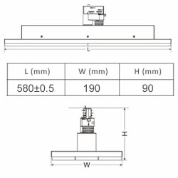 Foco LED Potencia Seleccionable desde 40w a 75w  Blanco Carril TRIFÁSICO Chip Bridgelux 5 años de garantia