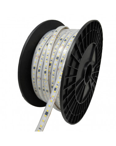 Tira LED 220V, 120xLED/m, Rollo 50 metros, SMD2835, 2295Lm, 17W/M, IP67