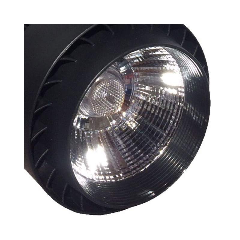 Foco LED 30W Negro para Carril Monofásico 35º Chip Bridgelux