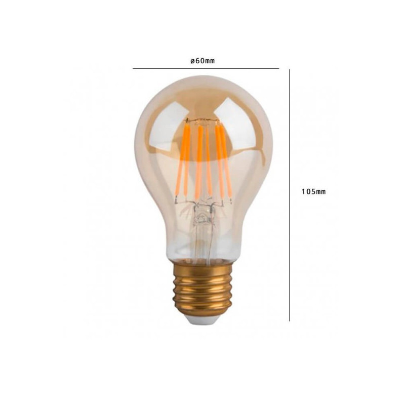 Bombilla LED Filamento Regulable 8W  E27 A60