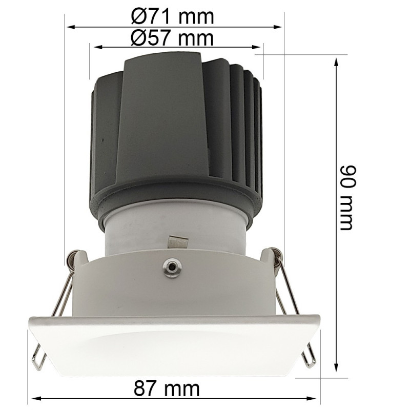 Foco Downlight Empotrable LED 15W Cuadrado Blanco CRI+92 UGR13