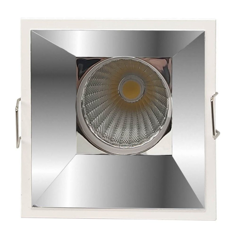 Foco Downlight Empotrable LED 15W Plata Cuadrado CRI+92 UGR13