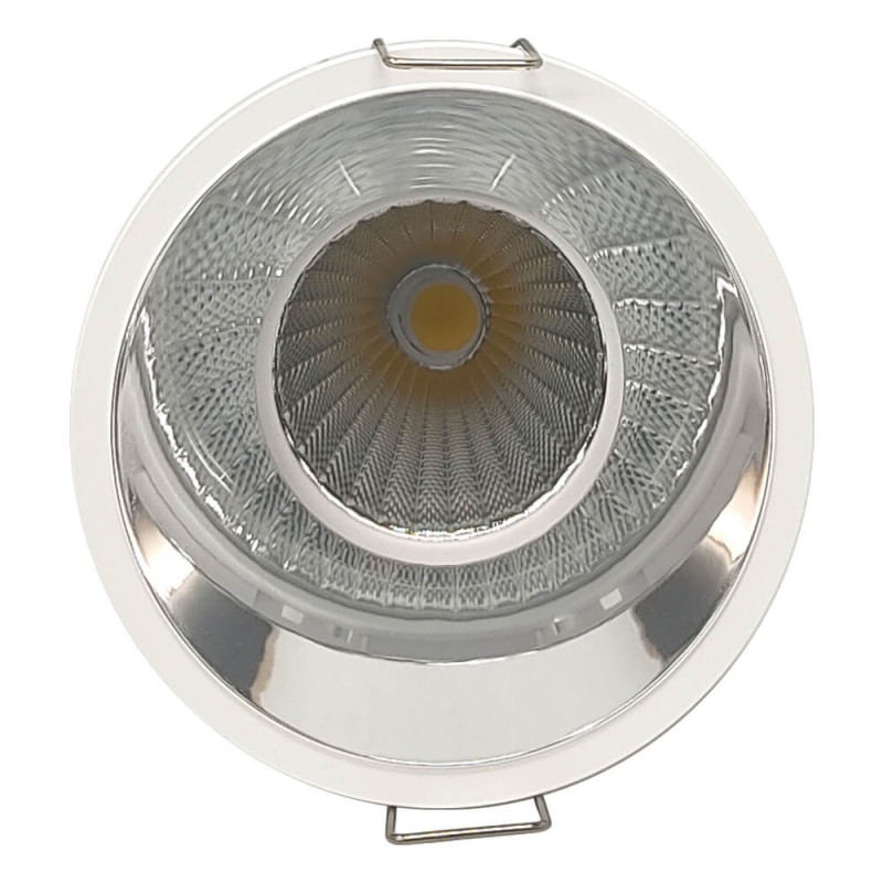 Foco Downlight Empotrable LED 15W Plata Circular CRI+92 UGR13