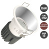 Foco Downlight Empotrable LED 15W Plata Circular CRI+92 UGR13