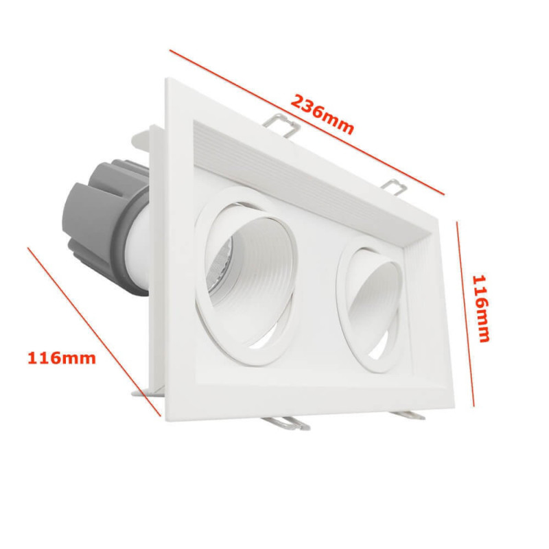 Foco Downlight Empotrable LED 30W Direccionable Blanco CRI+92 UGR13