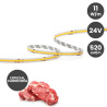 Tira LED COB 24V 11W/M Especial Carniceria 520 LED/m FLIP CHIP CRI90 IP20- 3 AÑOS DE GARANTIA