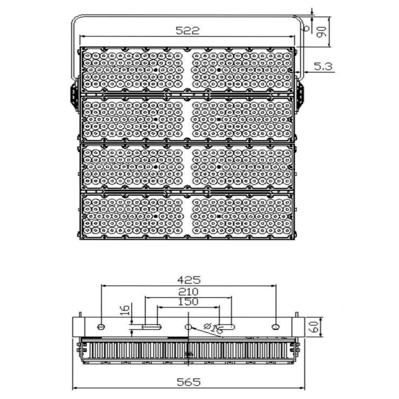 Foco Proyector LED 1200W Chip Bridgelux Driver PHILIPS Xitanium 5 años de garantía