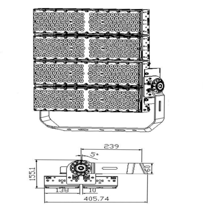 Foco Proyector LED 1200W Chip Bridgelux Driver PHILIPS Xitanium 5 años de garantía