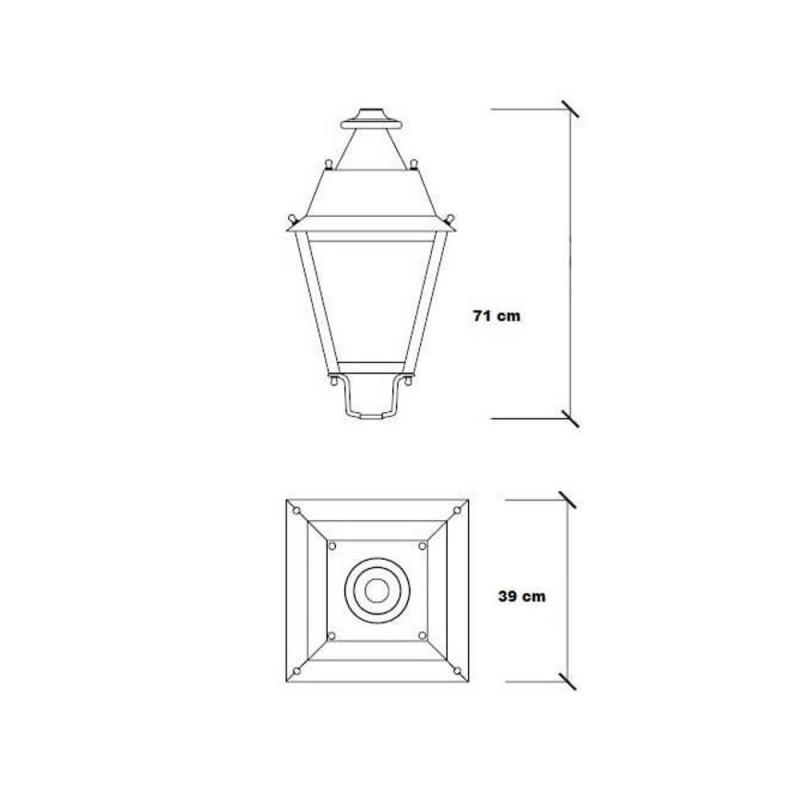 Farola Villa Aluminio LED 50W OSRAM 186Lm/W- 5 Años de garantía