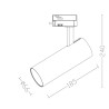 Foco LED 30W Cromo Plata para Carril Monofásico DOB Driverless 24º- 5 Años de garantía