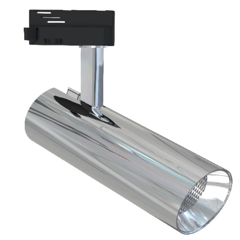 Foco LED 30W Cromo Plata para Carril Monofásico DOB Driverless 24º- 5 Años de garantía