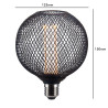 Bombilla LED Metal Negro 4W E27 G125 - Dimable