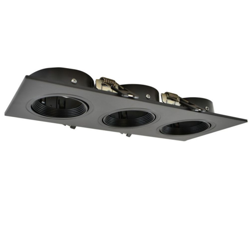 Aro Marco Triple NEGRO orientable para GU10