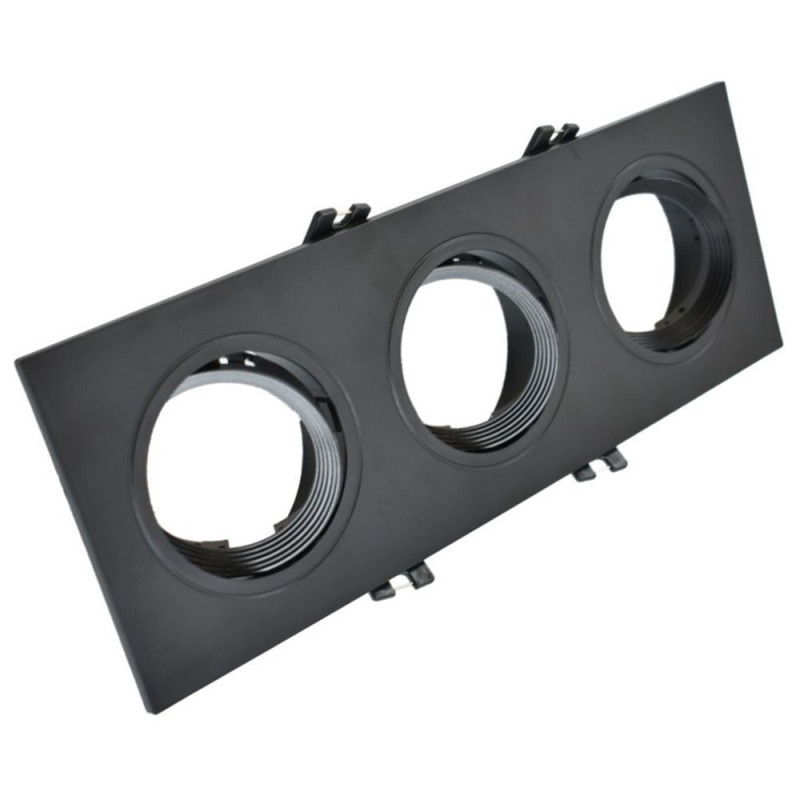 Aro Marco Triple NEGRO orientable para GU10