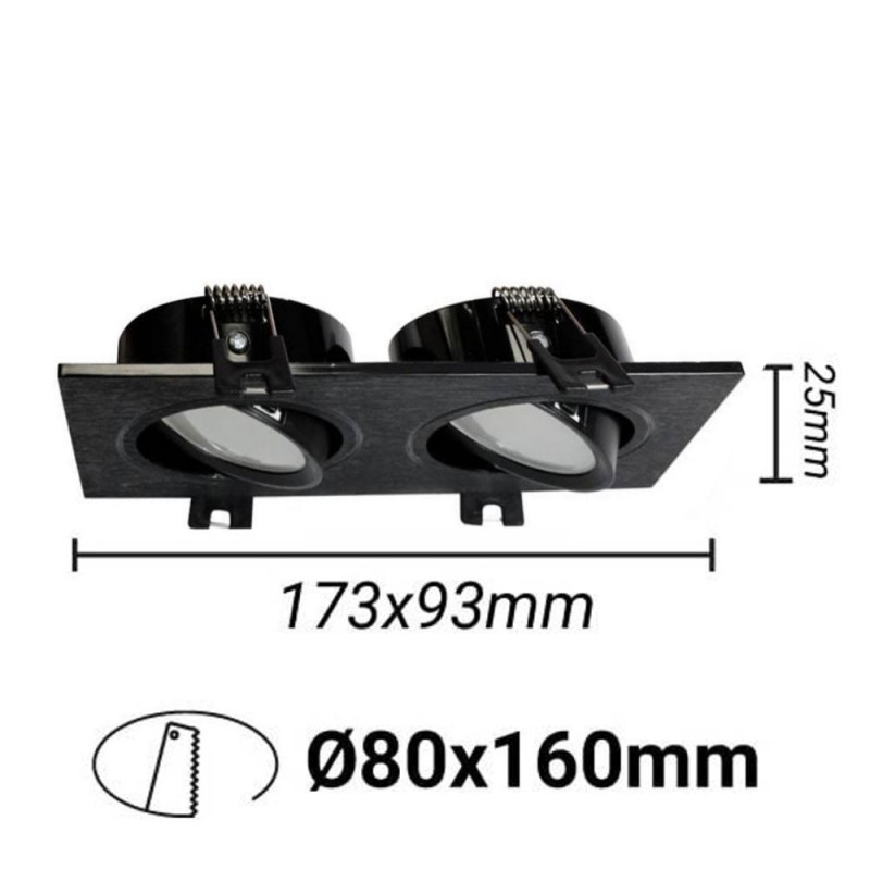 Aro Marco Doble negro orientable para GU10