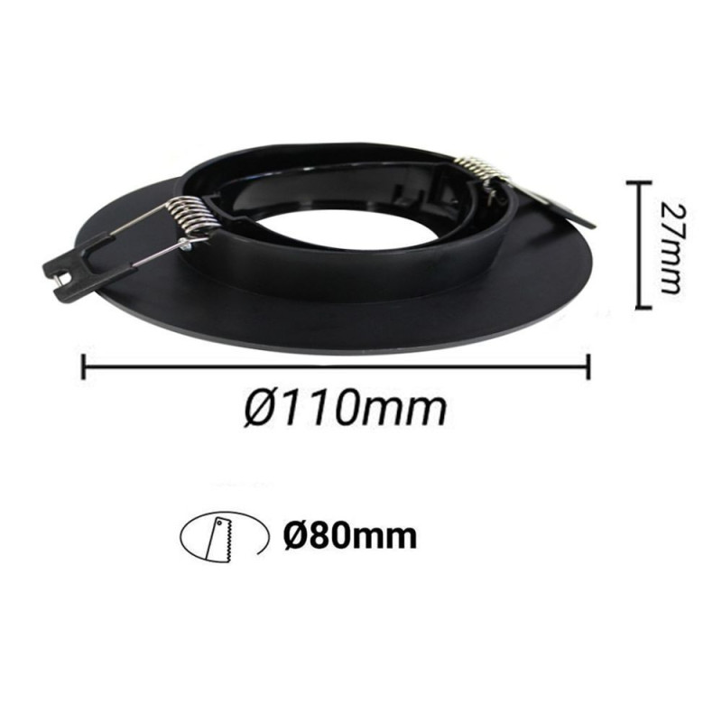 Aro Circular NEGRO orientable para GU10