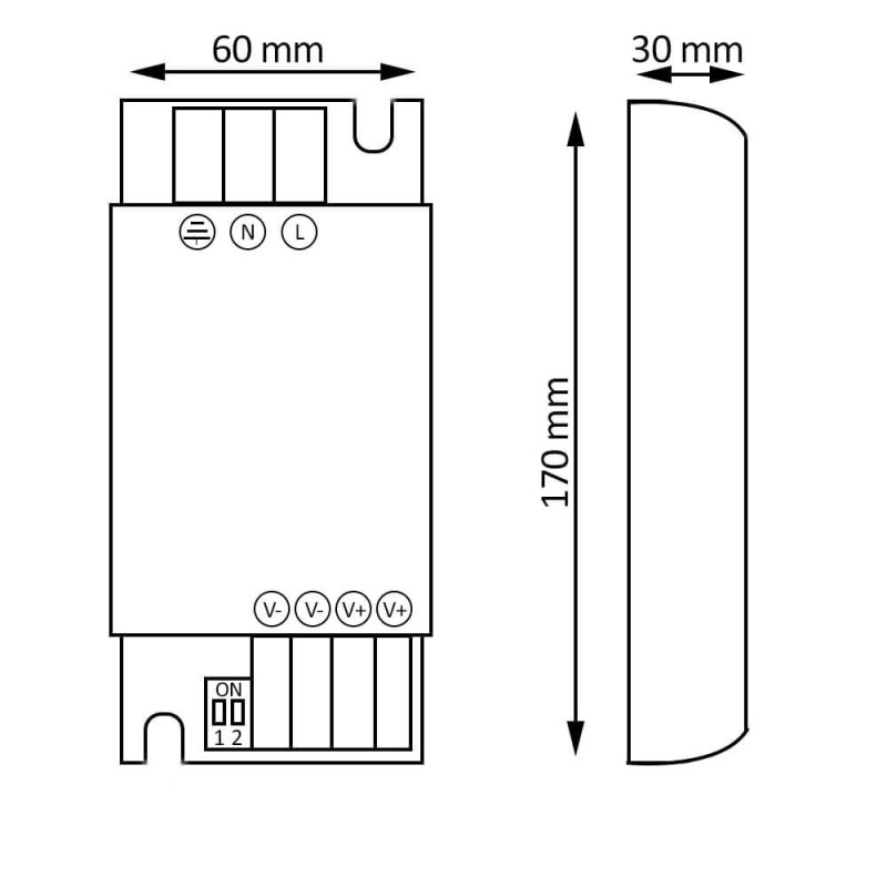 Fuente Alimentación 12V 200W 1.7A IP20- 3 AÑOS DE GARANTIA