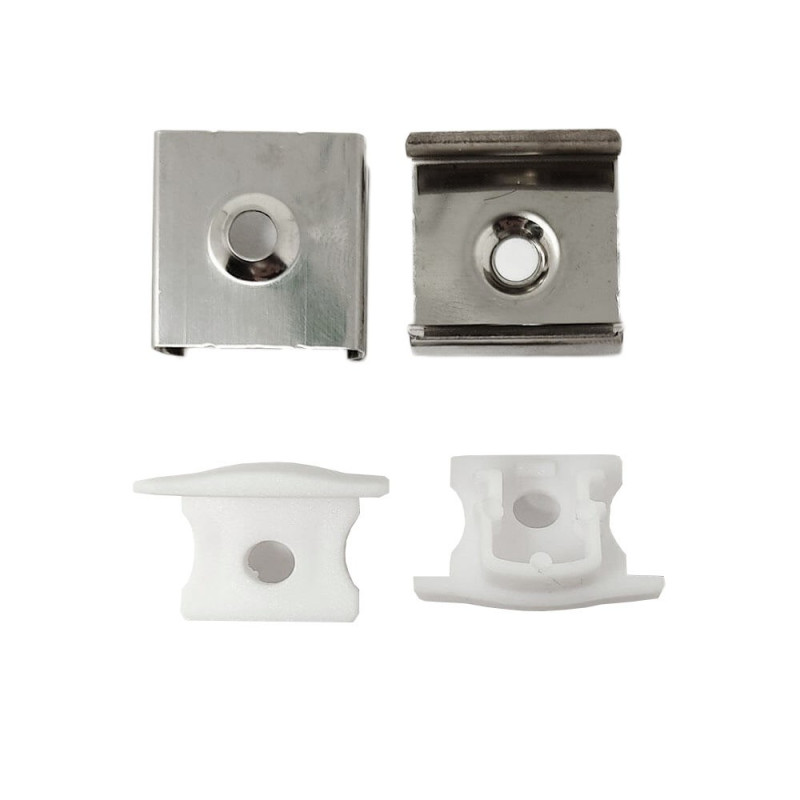 Perfil de encastrar Kit completo Blanco 2 metros