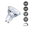 Dicroica LED GU10 8W Cristal 190Lm/w 24º SMD1A1A CRI98 Dimable/Regulable