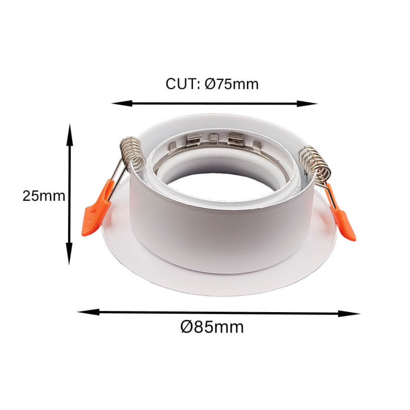 Aro Fijo Circular Para GU10 MR16 BLANCO