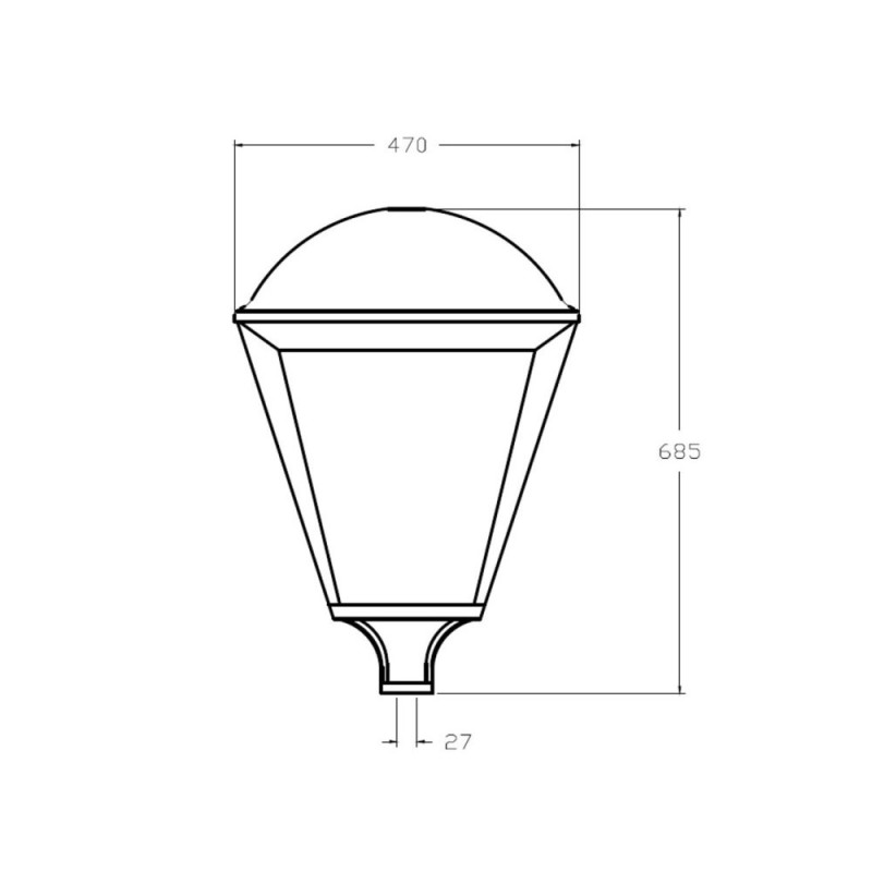 Farola LED VILLA Aluminio 65W 210Lm/W Chip Bridgelux 5 años de garantía
