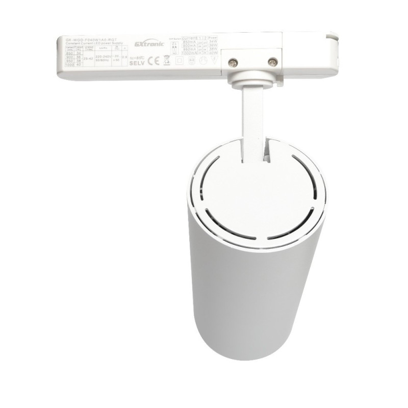 Foco LED Potencia Seleccionable 40W-38W-36W-34W y color seleccionable Blanco Carril Monofásico CRI+92 UGR13 160Lm/W