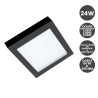 Downlight o Plafón LED Cuadrado NEGRO 24W Corte ajustable y Color Seleccionable