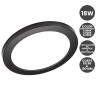 Downlight o Plafón LED Circular NEGRO 18W Corte ajustable y Color Seleccionable
