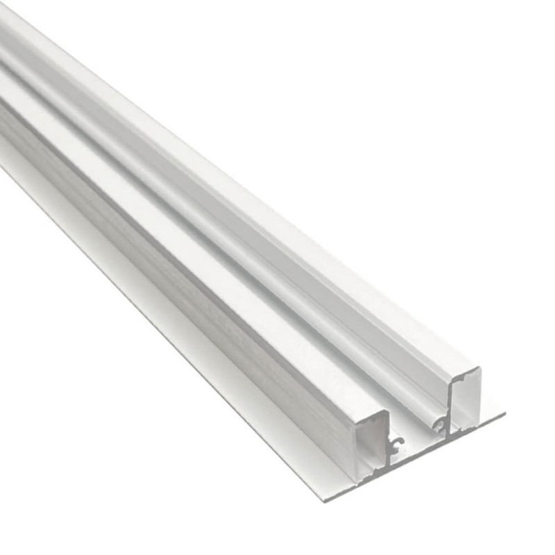 Perfil de Aluminio Moldura DOBLE LUZ Blanco - 2 Metros