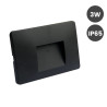 Baliza LED Slim 3W Rectangular Negro Superficie IP65