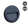 Baliza LED Slim 3W Circular Negro Superficie IP65