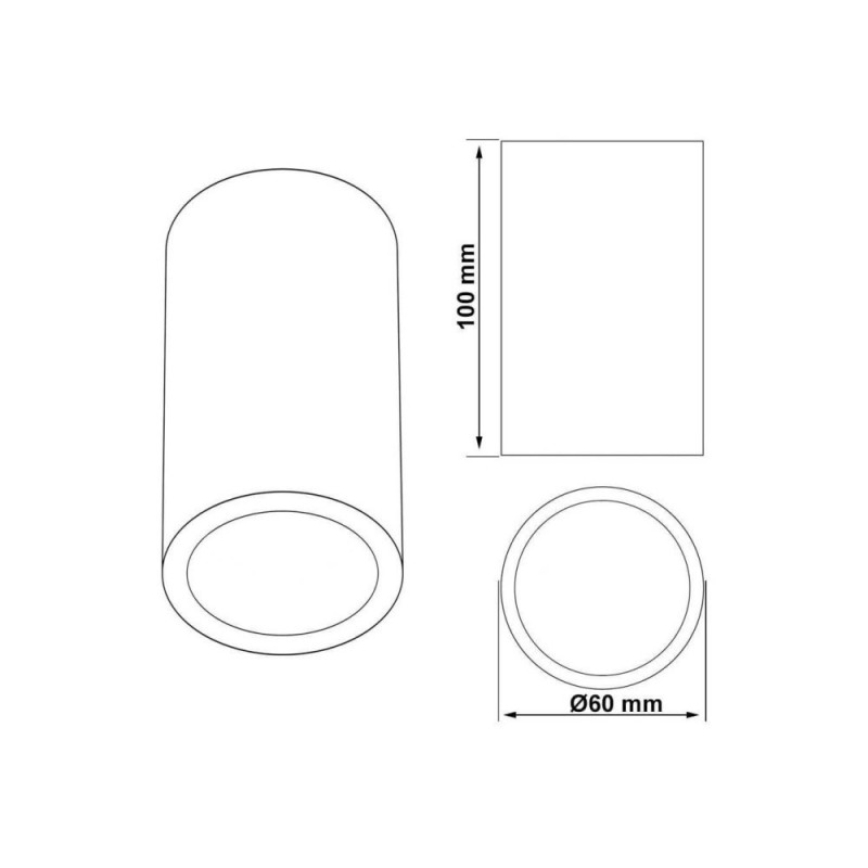 Aplique Techo LED Negro De Aluminio Para GU10 IP65
