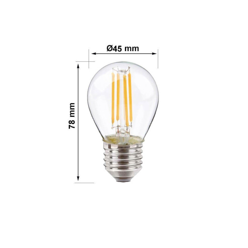 Bombilla LED de Filamento 4W  E27 G45