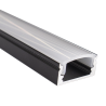 Perfil Aluminio U Superficie Negro 2 metros