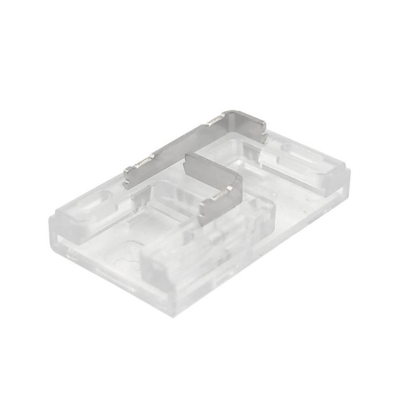 Pack 10 unidades Conector Transparente Para Unión L Tiras LED COB y SMD 8 mm y 10mm IP20