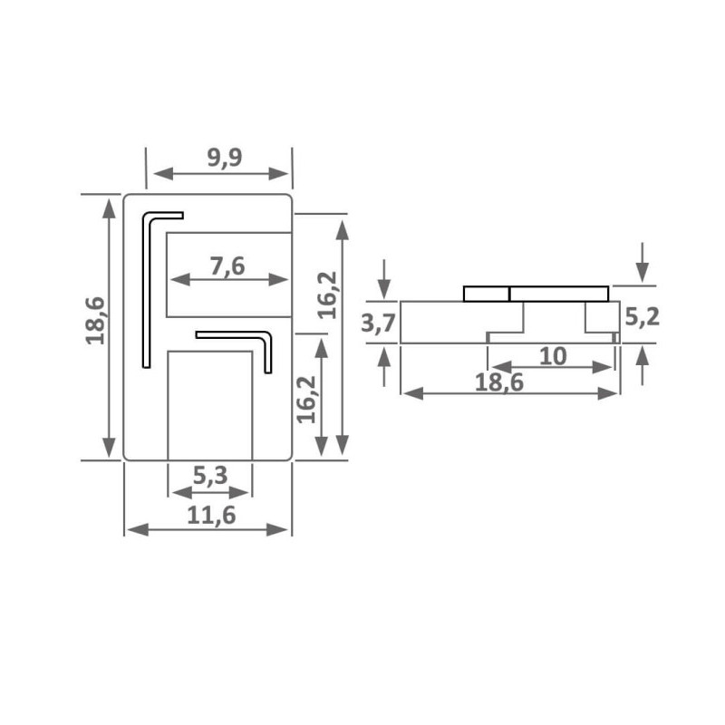 Pack 10 unidades Conector Transparente Para Unión L Tiras LED COB y SMD 8 mm y 10mm IP20