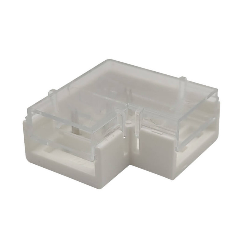 Pack 2 unidades Conector Transparente Para Unión L Tiras LED COB y SMD 8 mm y 10mm IP65