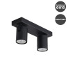 Aplique doble de techo orientable negro para GU10 • Ledytec