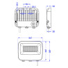 Foco Proyector 50W-30W-20W Potencia y Color seleccionable Chip Lumileds IP66