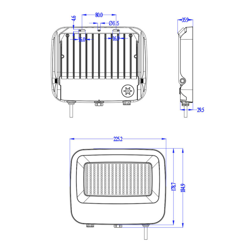 Foco Proyector 100W-70W-50W Con Sensor Crespuscular + Movimiento + Mando Potencia y Color seleccionable Chip Lumileds IP66