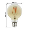 Bombilla LED Filamento Vintage 6W Regulable E27 G80 Gold