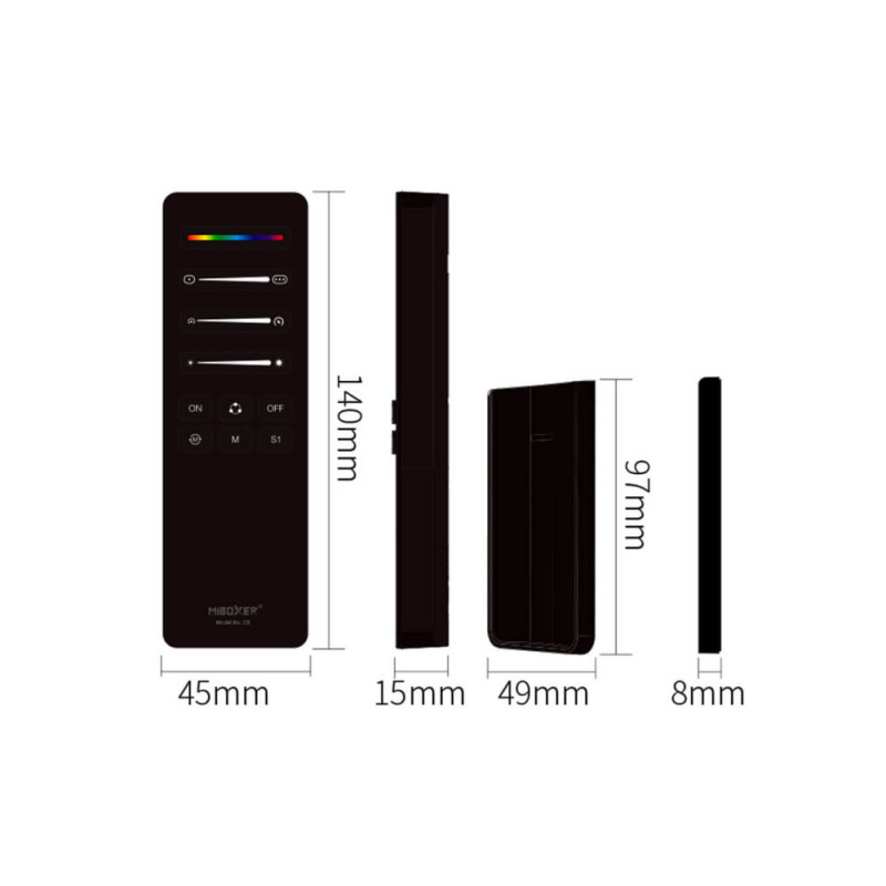 Control remoto para controladora LED digital RGB - RGBW - RGBIC - 2.4GHz