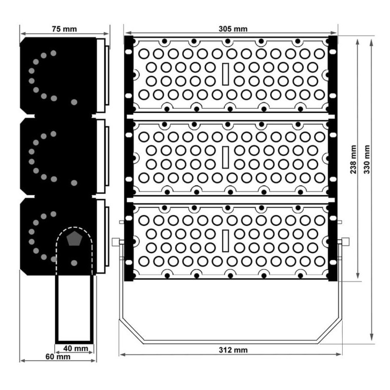 Proyector LED 150W Chip Bridgelux 180Lm/W 60º- 5 Años de garantía